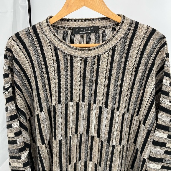 Vintage Protege Collection Mens Wool Alpaca Blend Size XXL Cosby Style 3D Knit - Picture 2 of 9